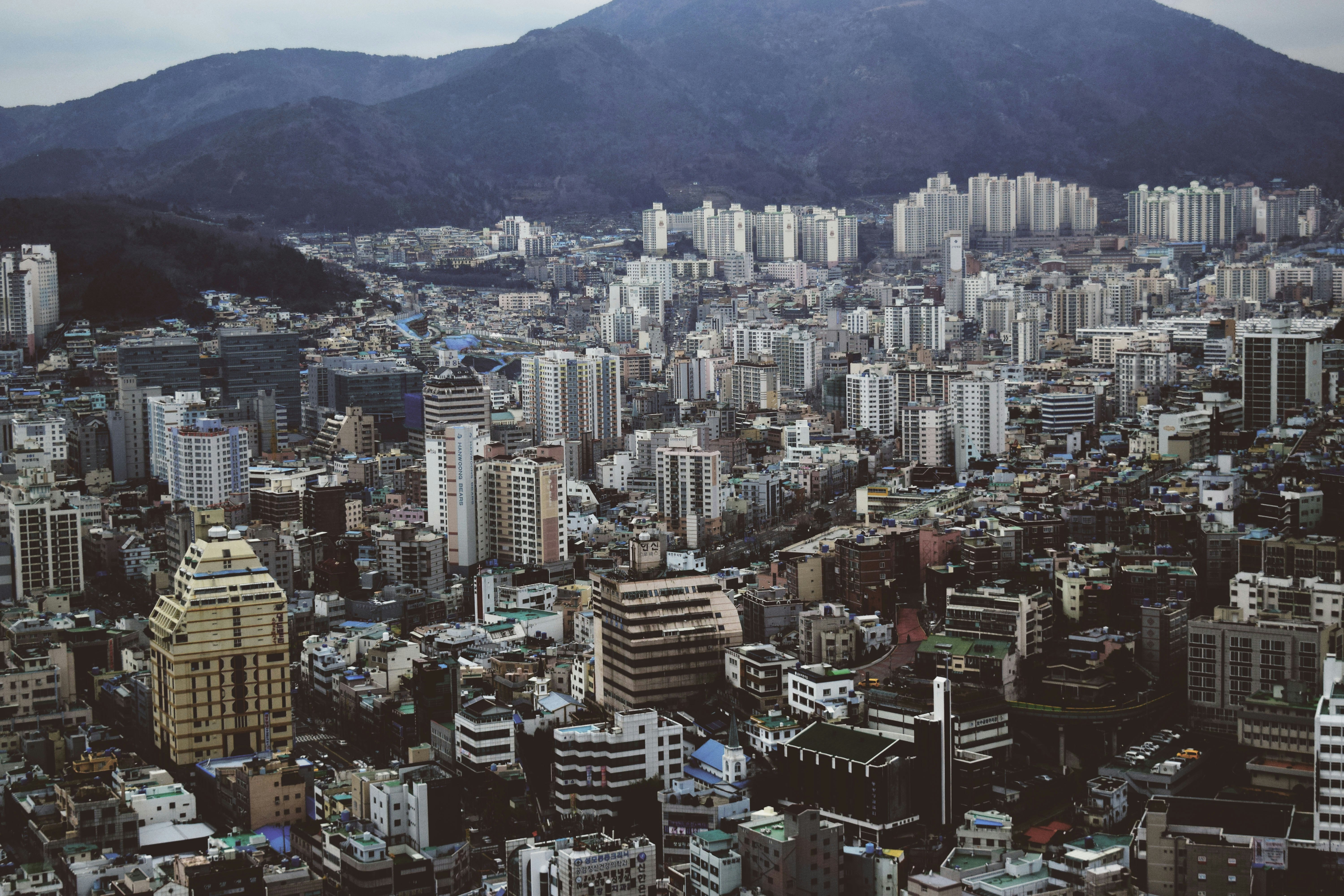 aerial photography of high-rise buildings